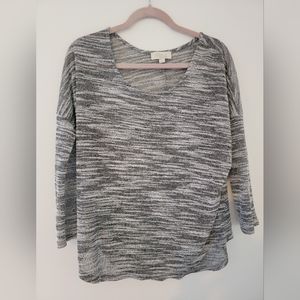 3/4 sleeve olive & oak shirt